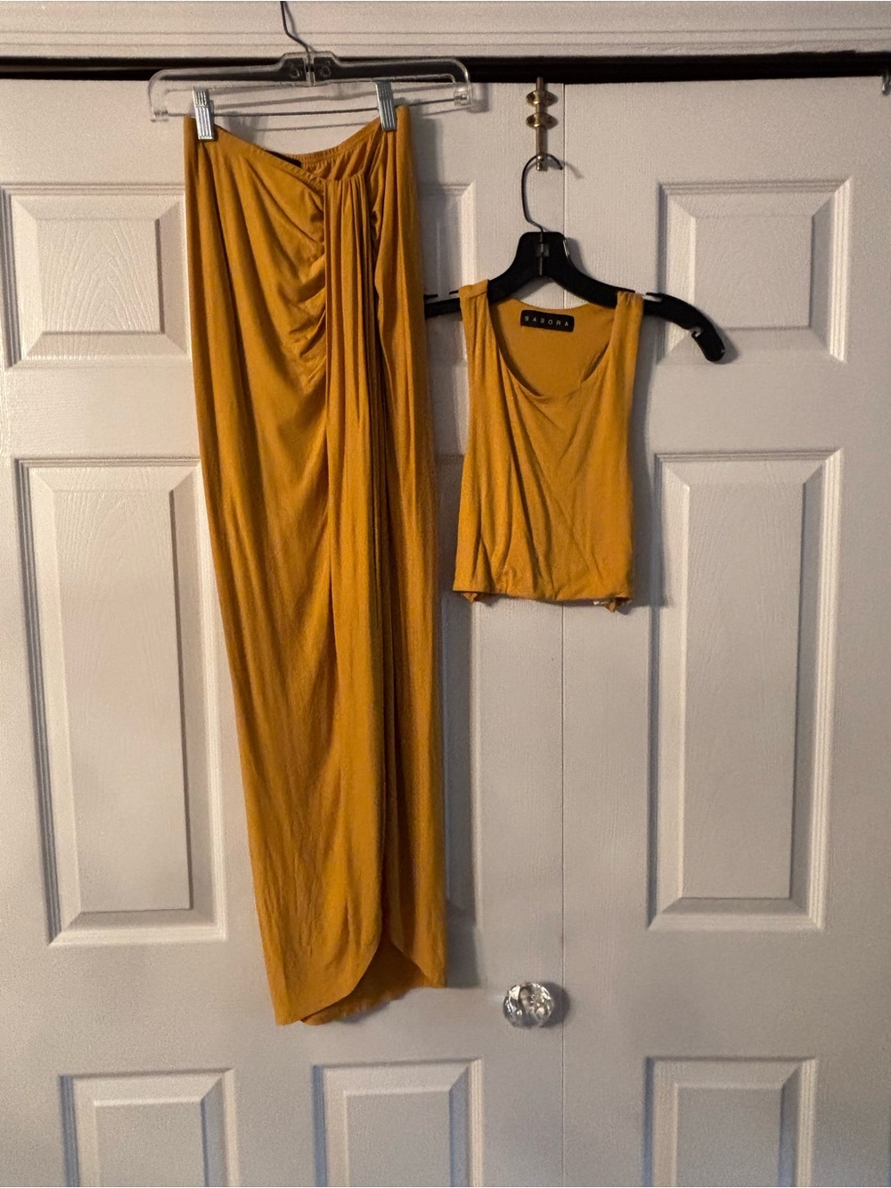 Mustard Yellow Two-Piece Set - Tank Top & Maxi Skirt